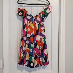 ICONIC Vintage Nicole Miller Billiard Dress Sz8 🎱🌈
